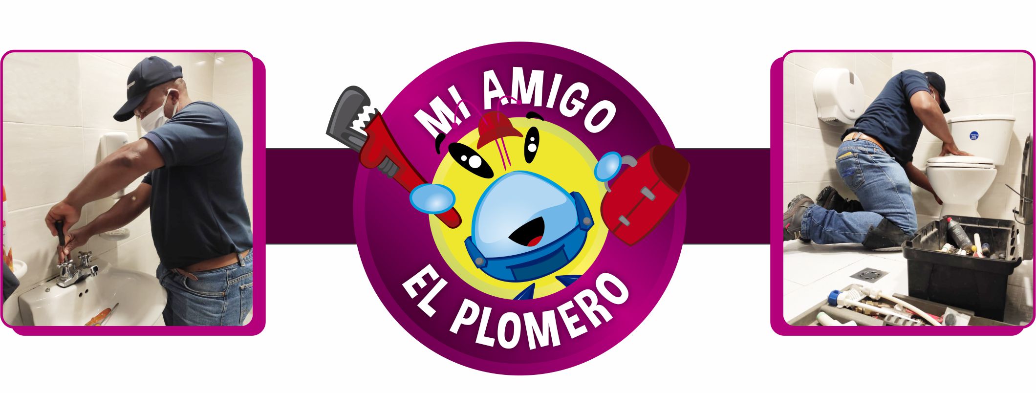 servicio Mi Amigo El Plomero a usuario Diseño de campaña Mi amigo El Plomero donde aparece el colaborador de la empresa realizando labores de plomería