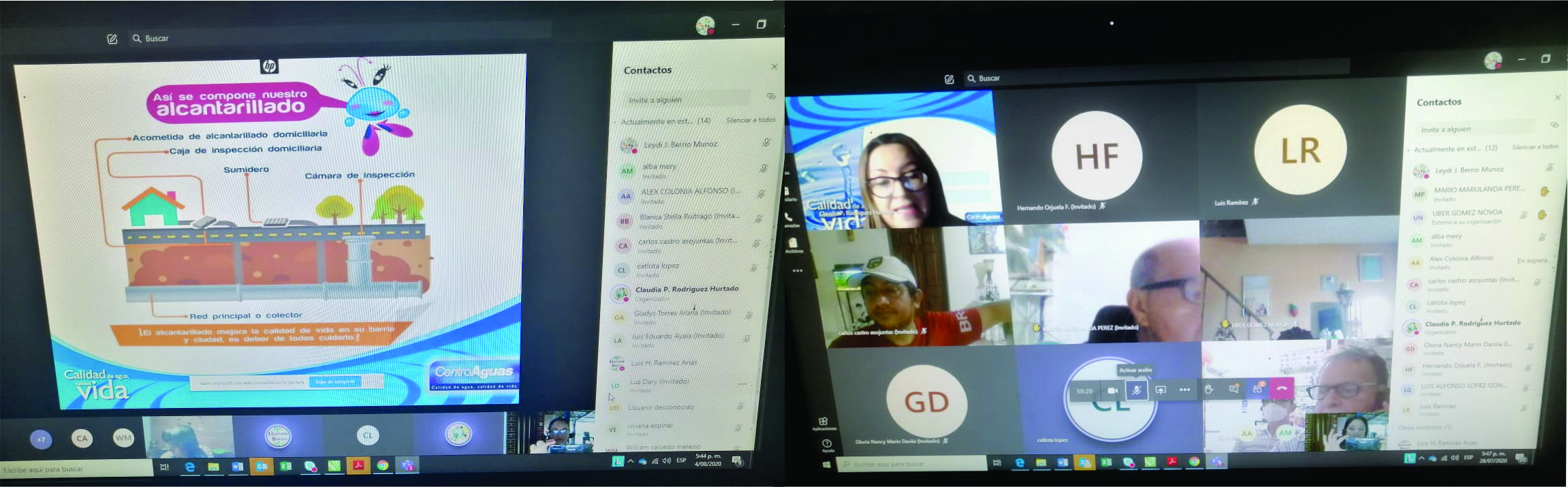 personal de centroaguas capacitando a la comunidad de manera virtual Imagen representativa del personal de centroaguas capacitando a la comunidad de manera virtual