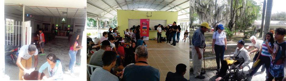 abuelos recibiendo cuidados y atención por parte de funcionarios de la empresa Tres fotografías donde aparecen los abuelos recibiendo cuidados y atención por parte de funcionarios de la empresa