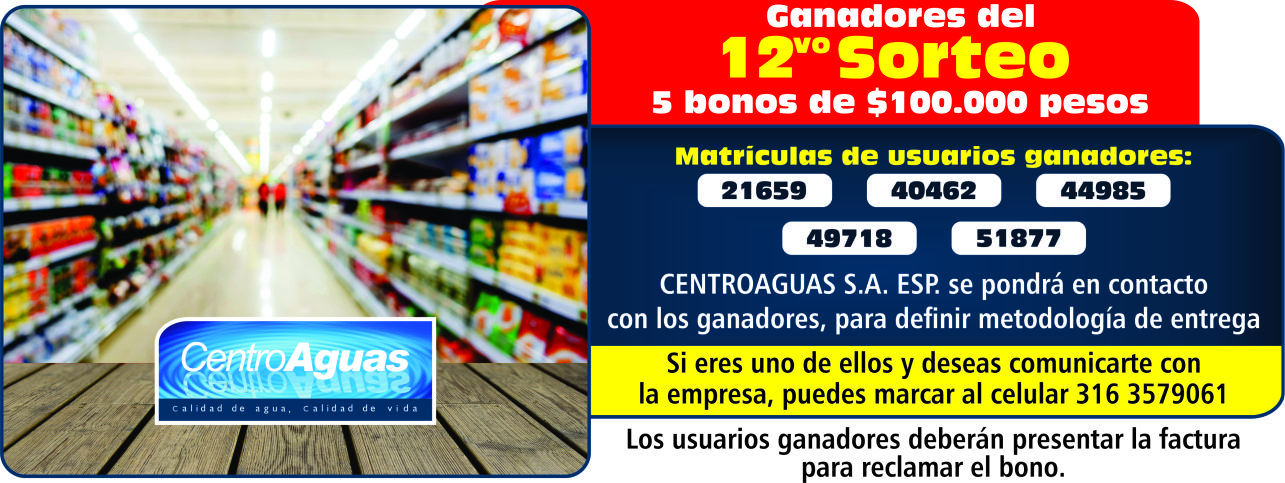 Imagen representativa informando el número de las matrículas que ganaron bonos de $100.000 del doceavo sorteo