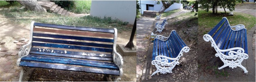 sillas del Lago Chilicote restauradas Tres fotografías que muestran las sillas del Lago Chilicote restauradas